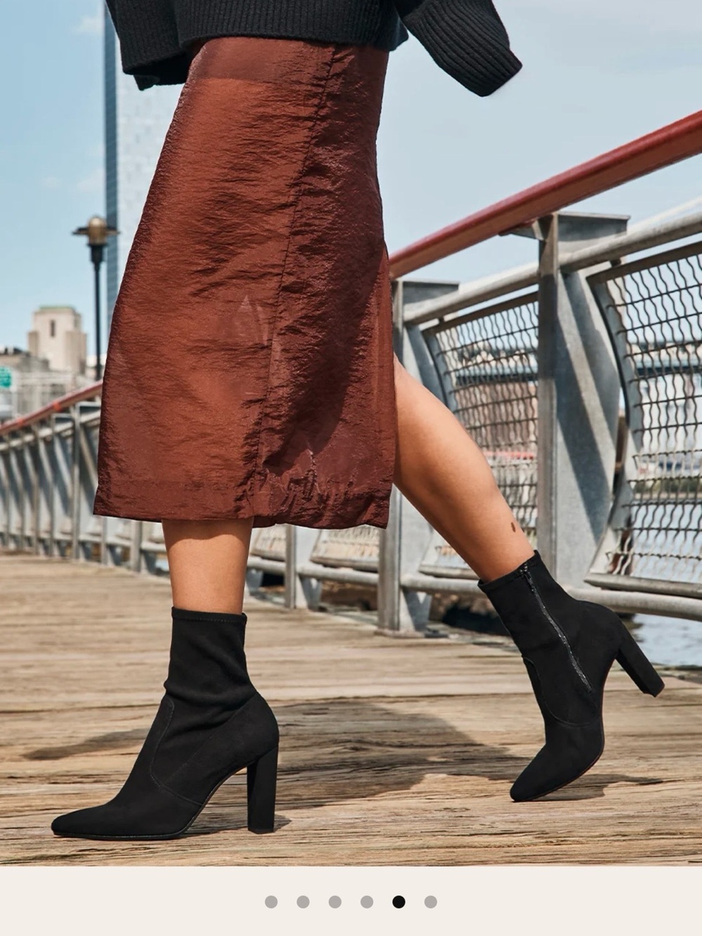 NEW Inez Paz90 Stretch Sleek Black Sock Ankle Boots Size 9